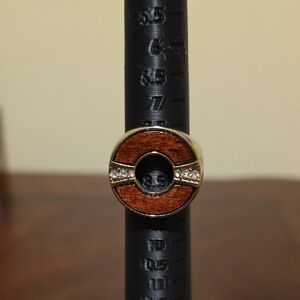 Brown and Gold Ring with Crystal Accents